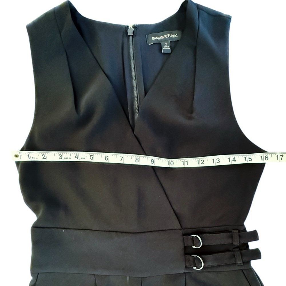 Banana Republic Black Sleeveless Jumpsuit Size 2 – Belted Waist, Tapered Leg - Picture 5 of 8